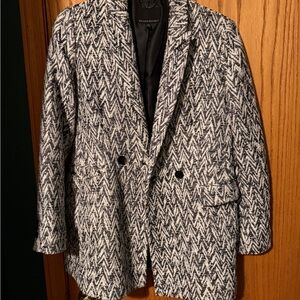 Banana Republic Black and White Patterned Blazer